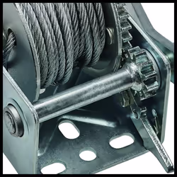 TC-WI 500 Manual Cable Winch (Max Carrying Force 500 kg, 10 m Wire Cable, Return Lock, Non-Slip Grip Including Safety