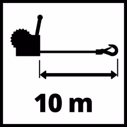 TC-WI 500 Manual Cable Winch (Max Carrying Force 500 kg, 10 m Wire Cable, Return Lock, Non-Slip Grip Including Safety - Additional view 6