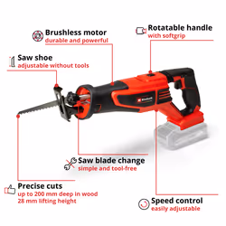 Einhell Cordless Reciprocating Saw 18V Brushless TP-AP 18/28 Li BL PXC BODY ONLY