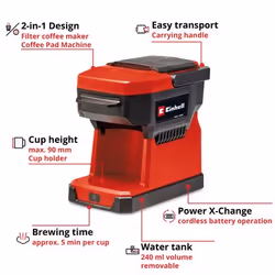 Einhell TE-CF 18 Li-Solo Semi-auto Drip coffee maker 0.24 L - Additional view 4