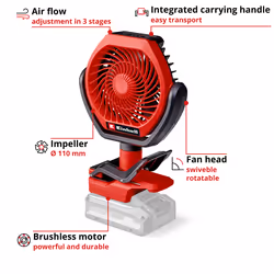 Einhell Cordless Fan 18V With Battery Indoor Outdoor Cooling 110mm GC-CF 18/110