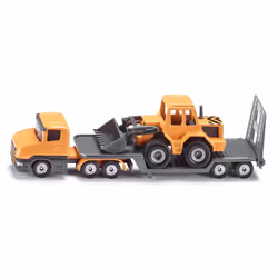 Siku Low loader with front loader, Loader & track set, 3 yr(s), Metal, Plastic, Grey, Orange