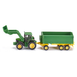 Siku John Deere with front loader and trailer