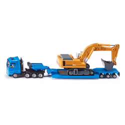 Siku Heavy haulage transporter with flat-bed trailer, Heavy haulage transporter model, 3 yr(s), Metal, Plastic, Black, Blue, ...