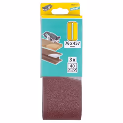 wolfcraft GmbH 3 sanding belts, Sanding belt, Metal, Wood, Cotton fabric, Corundum, Brown, Rectangular
