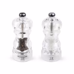 - Nancy Manual Salt & Pepper Mill Set - Adjustable Grinders - Acrylic, Clear, 12 cm