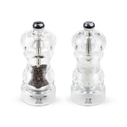 - Nancy Manual Salt & Pepper Mill Set - Adjustable Grinders - Acrylic, Clear, 12 cm