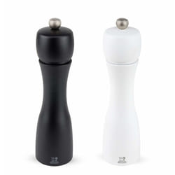 Peugeot Tahiti Duo Noir Pepper and Blanc Salt Mill Set, 20cm