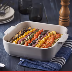 Peugeot - Appolia Square Oven Dish - Ceramic Baker with Handles - Ecru  6.5 x 2 inches