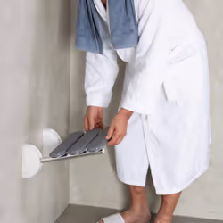 RIDDER Fold-Down Shower Seat Grey Wall Mounted Bath Chair Bench Bathroom Tool