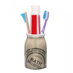 Ceramic Toothbrush Tumbler Holder Bathroom Cup - Beige