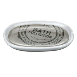 Soap Dish Ceramic Bathroom Shower Soap Holder - Grey