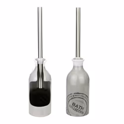 Toilet Brush and Holder Ceramic Bathroom - Grey