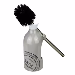 Toilet Brush and Holder Ceramic Bathroom - Grey