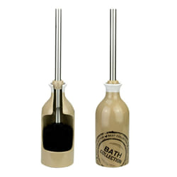Toilet Brush and Holder Ceramic Bathroom - Beige