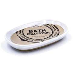 Soap Dish Ceramic Bathroom Shower Soap Holder - Beige