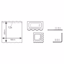 RIDDER Shower Curtain Clown vinyl 180x200 cm Shower Curtain Hanging System