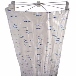 RIDDER Shower Cabin Ombrella 200cm Blue Bathroom Bathtub Plain Curtain 58203