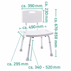 RIDDER Bathroom Chair White 150kg Bathtub Shower Adjustable Seat A00602101
