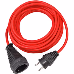 - With earthed plug and socket.- Cable length: 10 m.- Cable: H05VV-F 3G1.5.- Cable quality: Plastic.- Cable colour: Red.- Plu ...