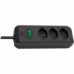 Brennenstuhl 1158622, 2 m, Black, 3 AC outlet(s)