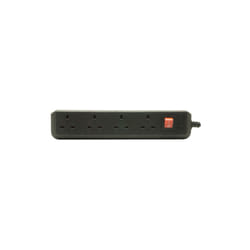 Brennenstuhl 1150403 4 Way Extension Socket 1.5m Lead Black