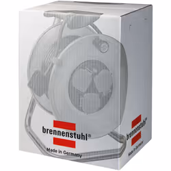 Brennenstuhl Garant 3-way socket cable reel (25m extension cable, rust-proof, ergonomic handle), cable colour: black