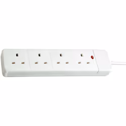 Brennenstuhl 1150623444, 2 m, Indoor, IP20, White, 4 AC outlet(s), 220 - 250 V