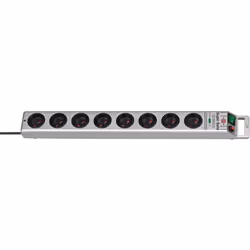 Brennenstuhl 1153344318, 8 AC outlet(s), Type E, 230 V, 16 A, Type E, Silver