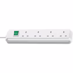 Brennenstuhl 1150423, 1.5 m, Indoor, BS 1363, IP20, Polycarbonate (PC), White