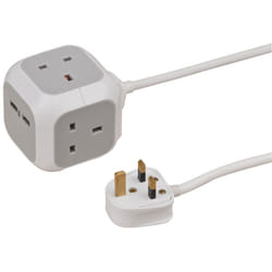 Brennenstuhl 1150103 ALEA 3 Way + USB socket block 3m