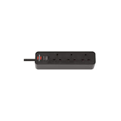 Brennenstuhl 1153233000 Ecolor 3 Way Black Switched Extension Socket 1.5m