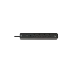 Brennenstuhl 1153243006 Ecolor 4 Way Black SASO Extension Socket w/USB 3m