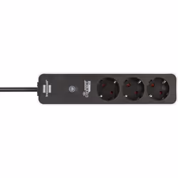 Brennenstuhl Connect Ecolor WiFi, Indoor, IP20, Black, 3 AC outlet(s), 3600 W, 80 mm