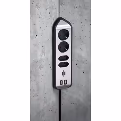 Brennenstuhl 1153590410 power extension 2 m 4 AC outlet(s) Indoor Black, Silver - Additional view 4