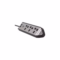 brennenstuhl estilo Corner Extension Lead 3-way (Extension Cord with Stainless Steel Surface for Desk/Kitchen/Office, with 3x...