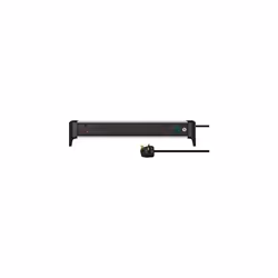 Alu-Office-Line Power Strip 6-fold /Extension Lead for the desk (with switch and 3m cable, Made in Germany)