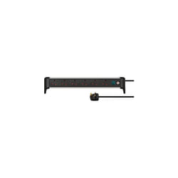 Alu-Office-Line Power Strip 6-fold /Extension Lead for the desk (with switch and 3m cable, Made in Germany)