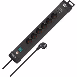 Brennenstuhl 1951160608, 3 m, Indoor, Straight, IP20, Black, 6 AC outlet(s)