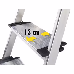 Hailo XXL Step ladder Aluminium, Black, Red