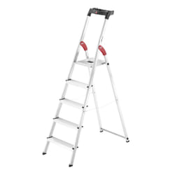 Hailo L60 Step ladder Aluminium, Black, Red
