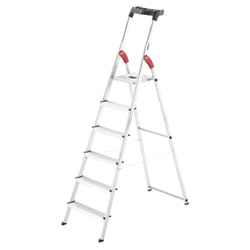 Hailo L60 Step ladder Aluminium, Black, Red