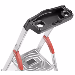 Hailo L60 Step ladder Aluminium, Black, Red