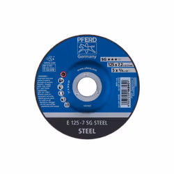 PFERD Grinding wheel E 125x7.2x22.23 mm Performance Line SG STEEL for steel, Cutting disc, Steel, Any brand, 2.22 cm, 12.5 cm ...