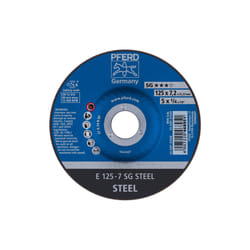 PFERD Grinding wheel E 125x7.2x22.23 mm Performance Line SG STEEL for steel