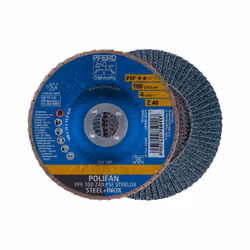 PFERD PFF 100 Z 40 PSF STEELOX/16,0, Metal, 15300 RPM, 10 cm, 10 pc(s)