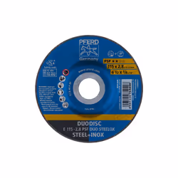 PFERD E 115-2,8 PSF DUO STEELOX, Steel, Stainless steel, PFERD, 2.22 cm, 11.5 cm, 13300 RPM, 10 pc(s)