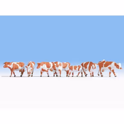 NOCH Cows, brown-white, HO (1:87), Brown, White