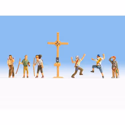 NOCH Mountain Hikers with Cross, HO (1:87), Multicolour