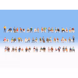 NOCH Mega Economy Figures Set Sitting People, HO (1:87), Multicolour